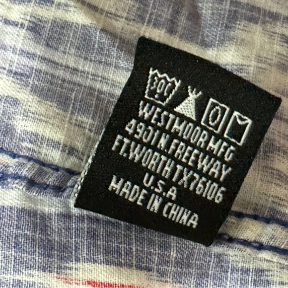 Rock & Roll Cowboy Ikat Southwestern Print Pearl Snap Western Shirt Size Small - Picture 11 of 11